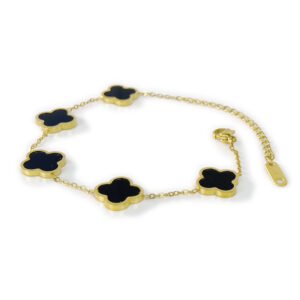 7-四叶草双面黑色手链-4