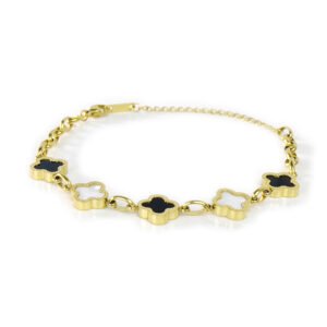 8-贝母幸运四叶草熊猫色手链-1