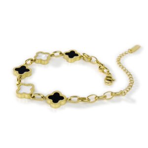 8-贝母幸运四叶草熊猫色手链-2