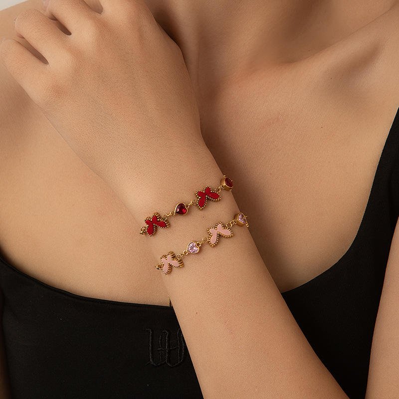 Butterfly-Element Two-Tone Bracelet Set