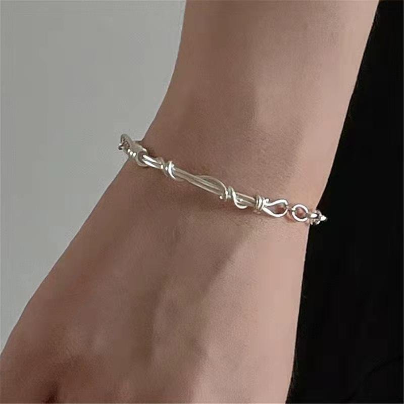 Handmade Twisted Silver Bracelet