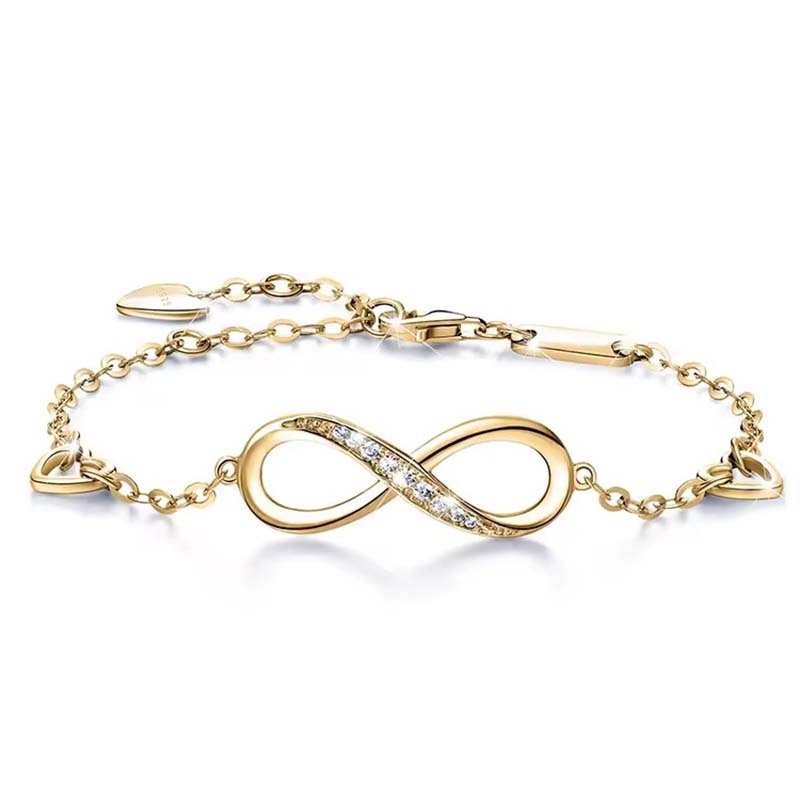 Gilded Infinity Symbol Diamond-Accented Bracelet