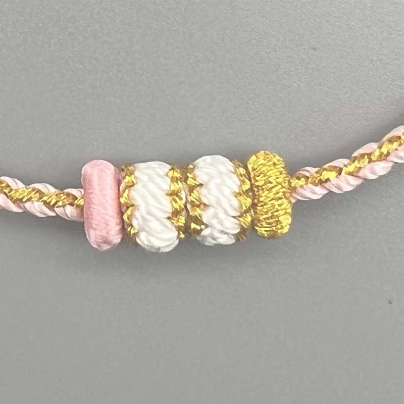 Second image of Pink-Gold Contrast Knit Bracelet