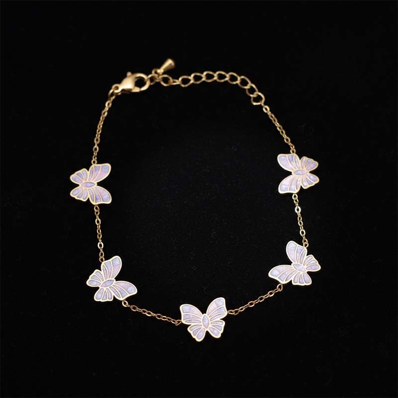 Gilded Iridescent Butterfly Bracelet