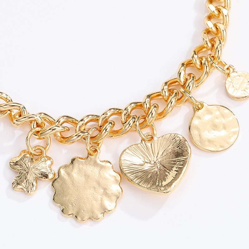 Second image of Vintage Gold Cuban Link Totem Pendant Bracelet