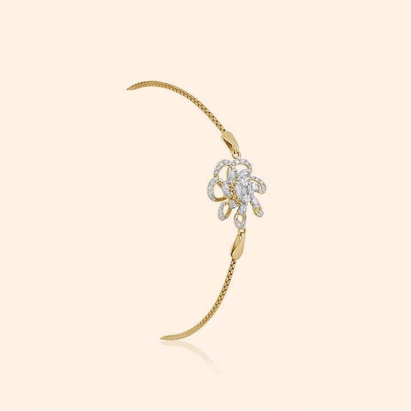 Second image of Rose Gold Floral Crystal Bracelet