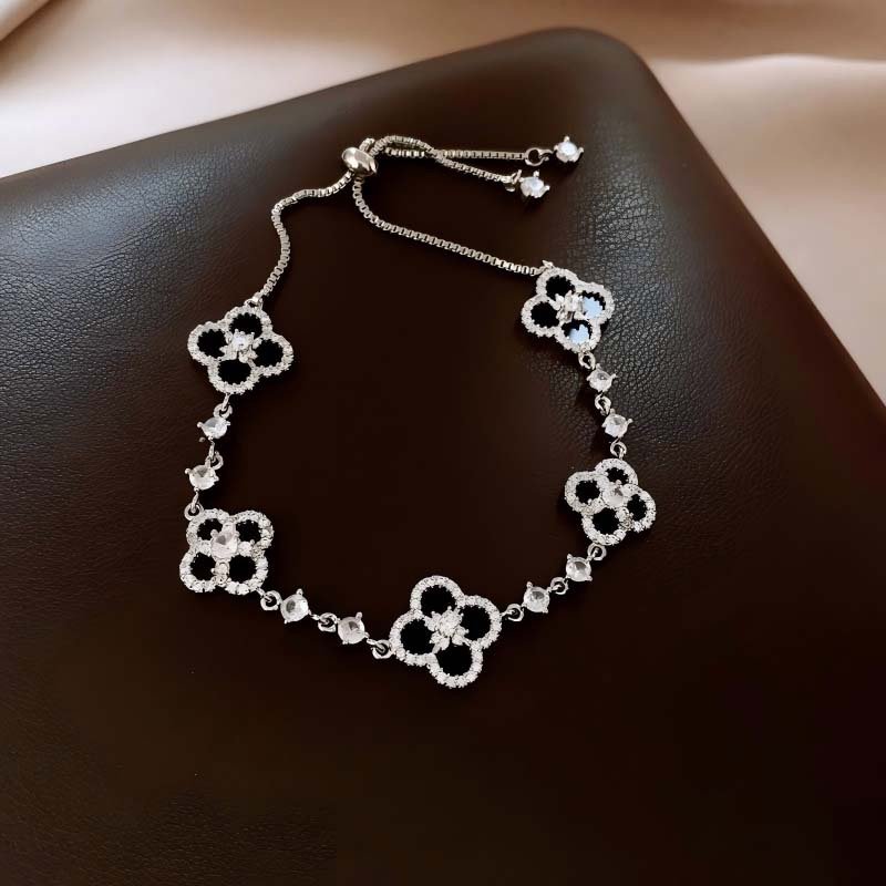 Second image of Pink Clover Diamond Bracelet