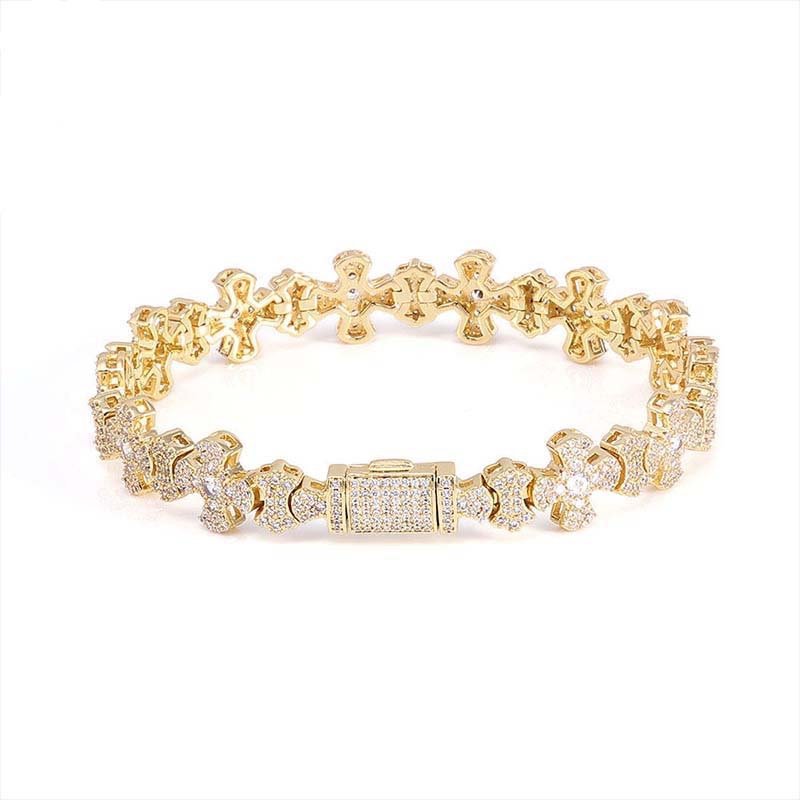 full-diamond cross-styled bracelet