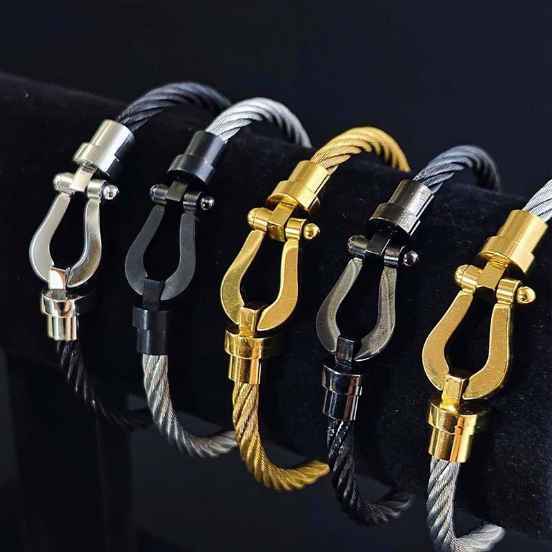 Second image of cable-texture anchor-clasp bracelet