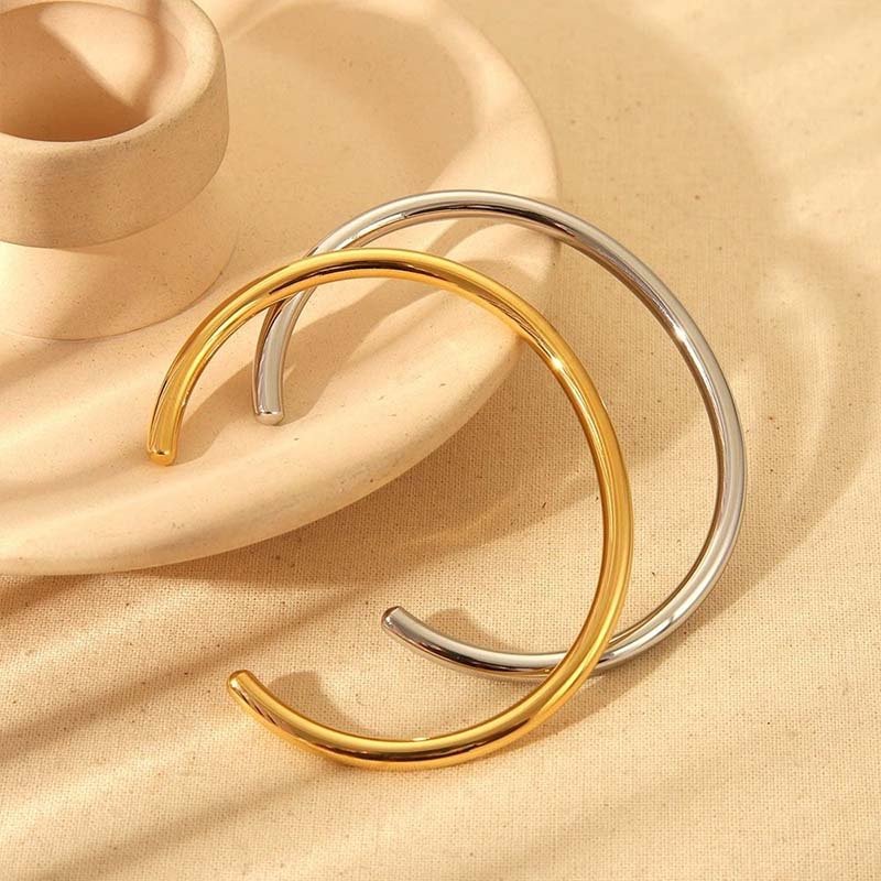 Second image of Polished Tube Open Bangle