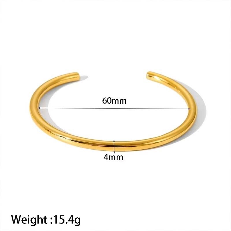 Polished Tube Open Bangle