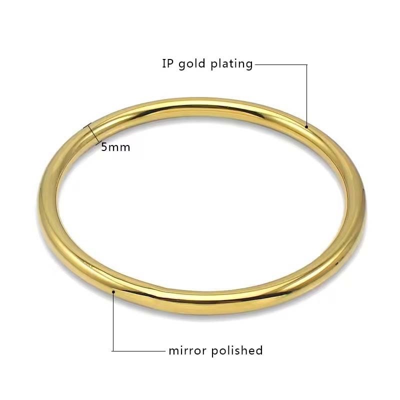 Polished Round Strip Metal Bangle