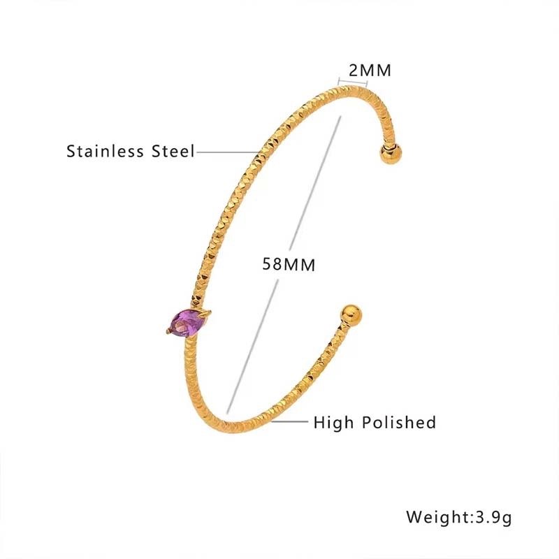 Second image of Slim Open Cuff Bracelet (Multiple Styles)