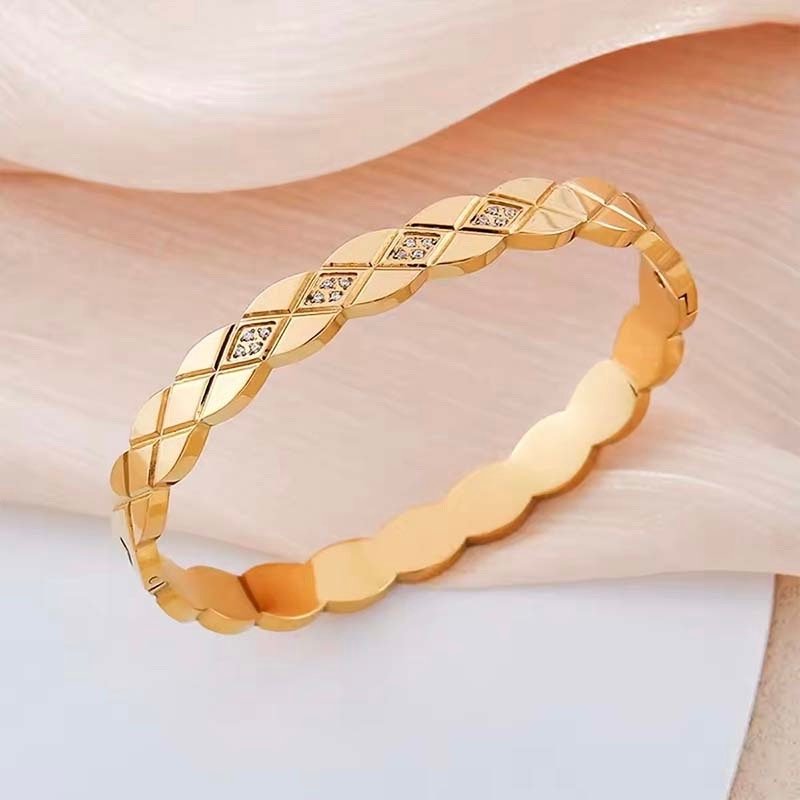 Second image of Diamond-Embellished Diamond-Lattice Bracelet