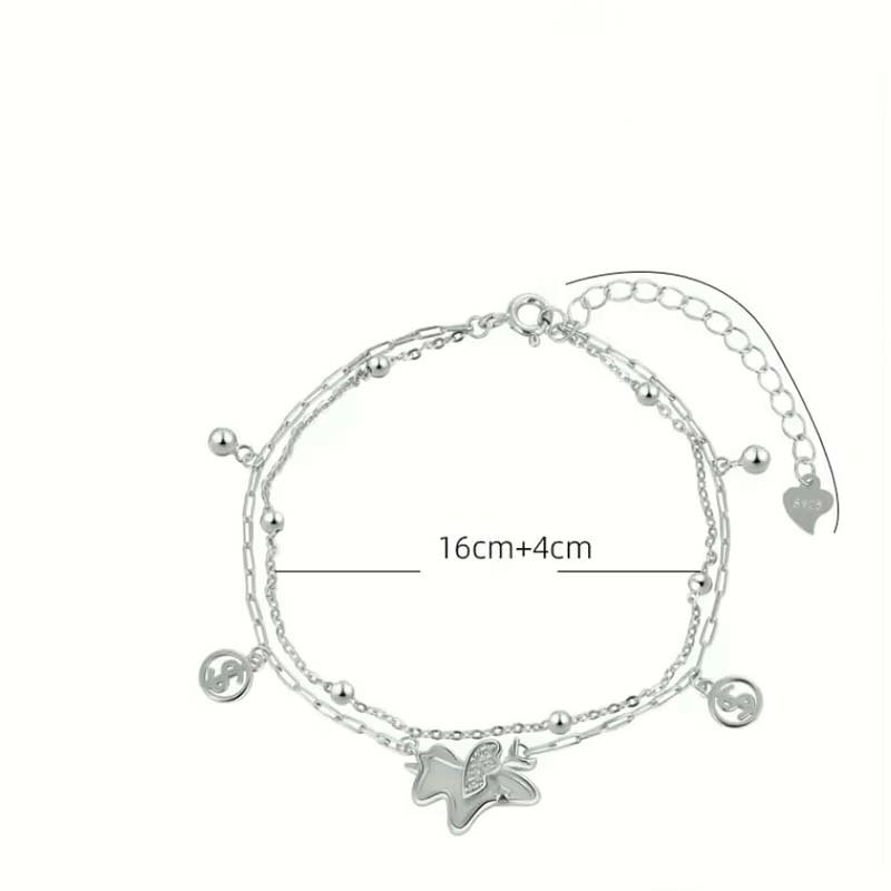 Second image of Double-Layer Butterfly Dainty Bracelet