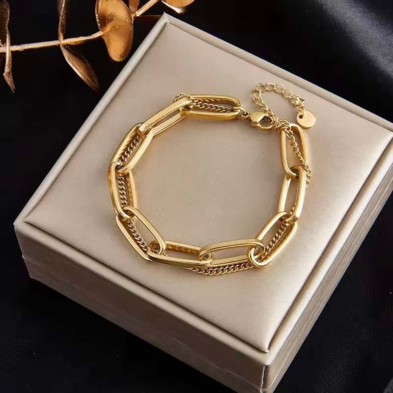 Double-Layer Cuban Chain Bracelet