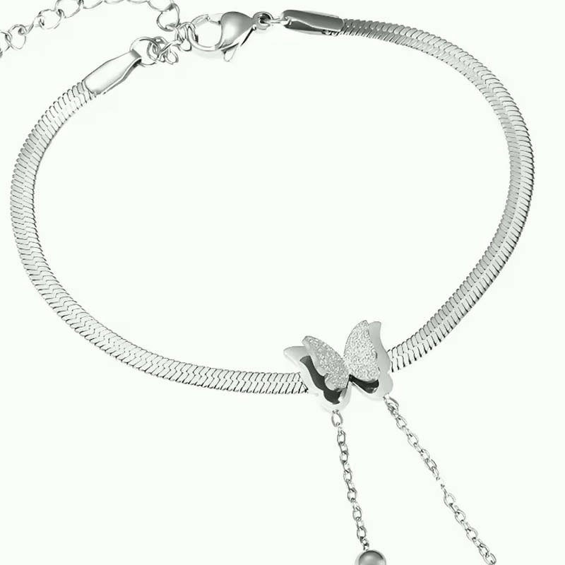 Butterfly Tassel Snake Chain Bracelet