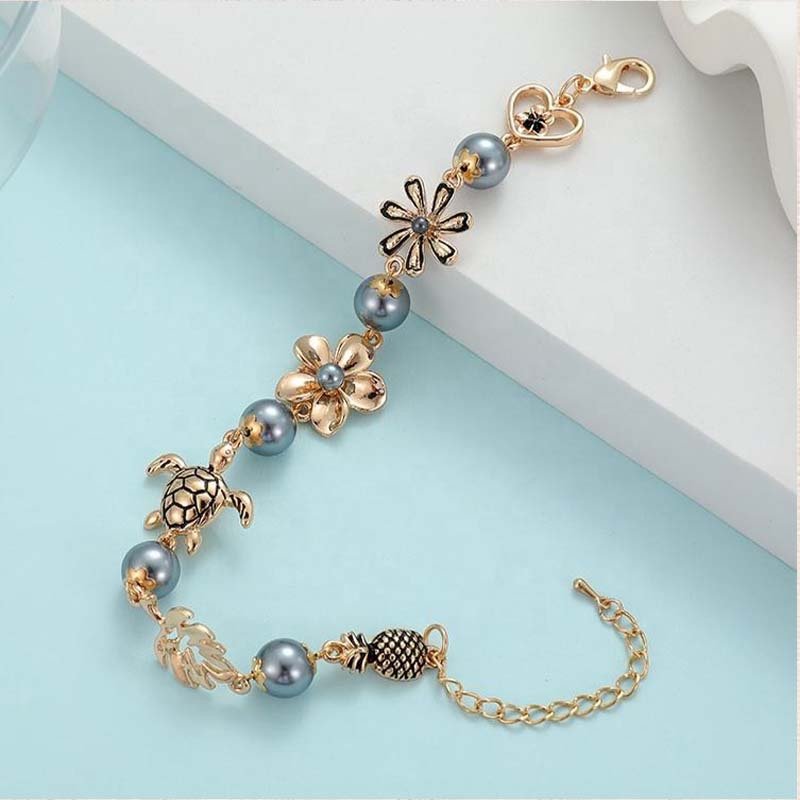 Second image of Ocean-Themed Pearl Accent Bracelet